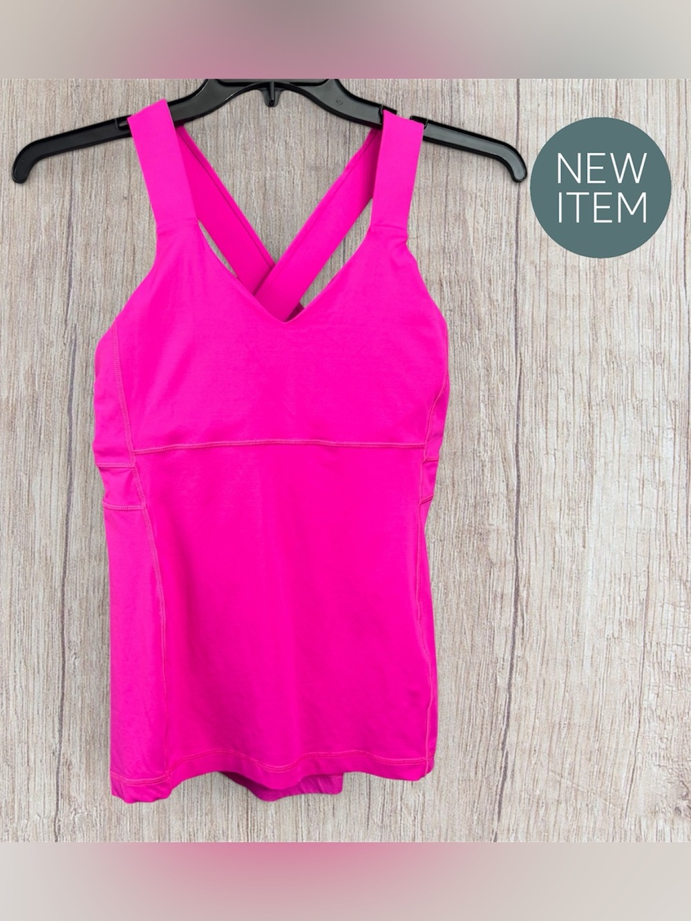 Lululemon Pink Strappy Back Tank Top Built In Bra Athletic Women’s (Size 8)